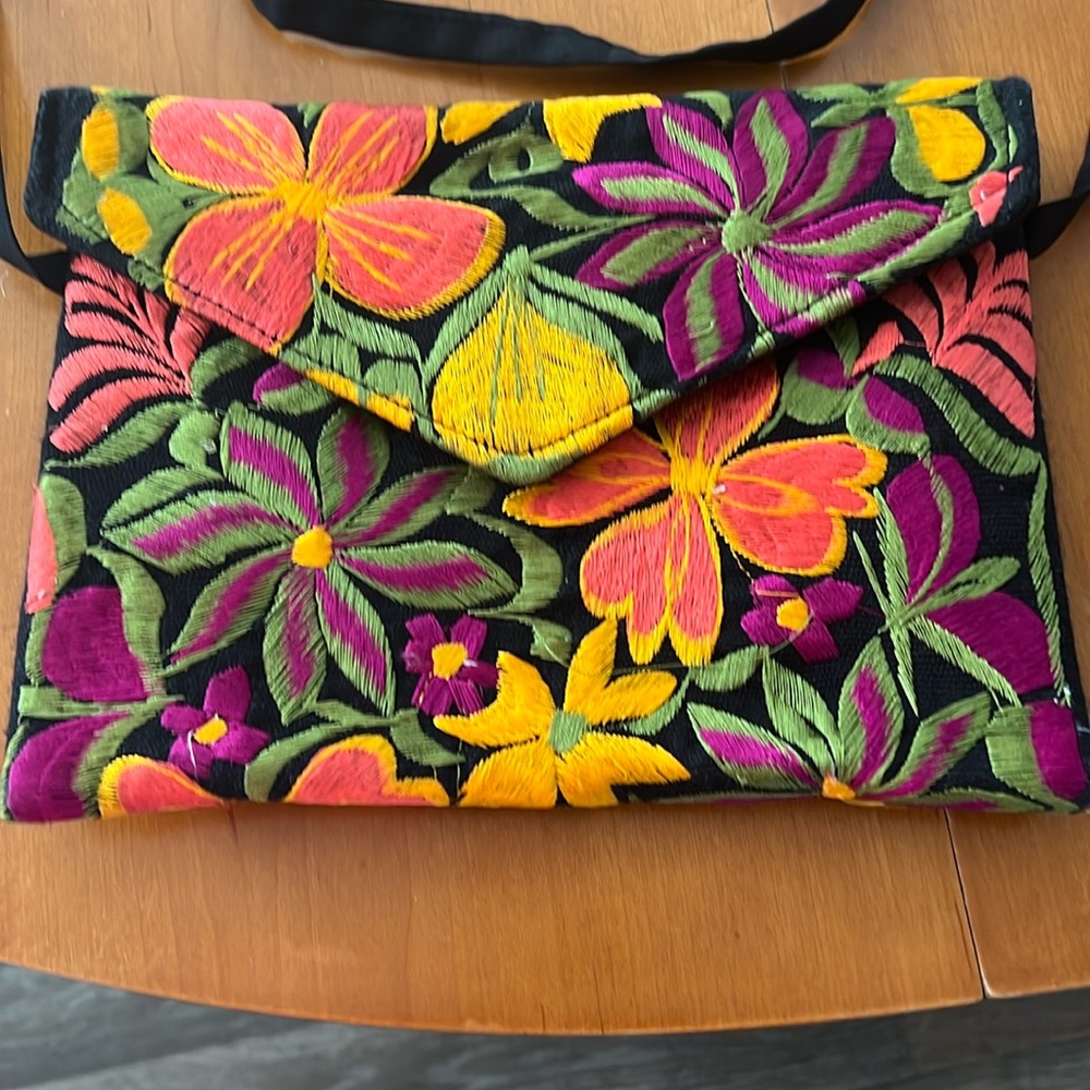 Mexican Embroidered Clutch Bag Hand made